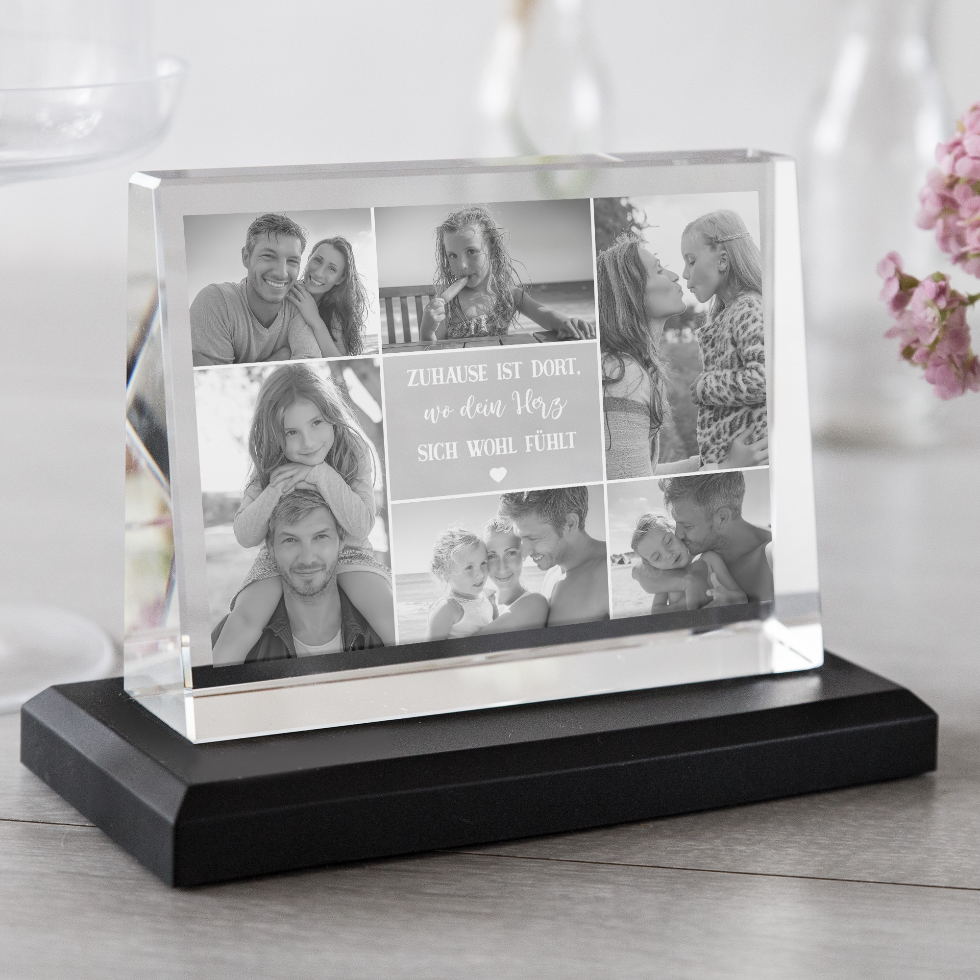 Valentinstag Geschenk - Glasfoto - Dein Foto in Glas gelasert