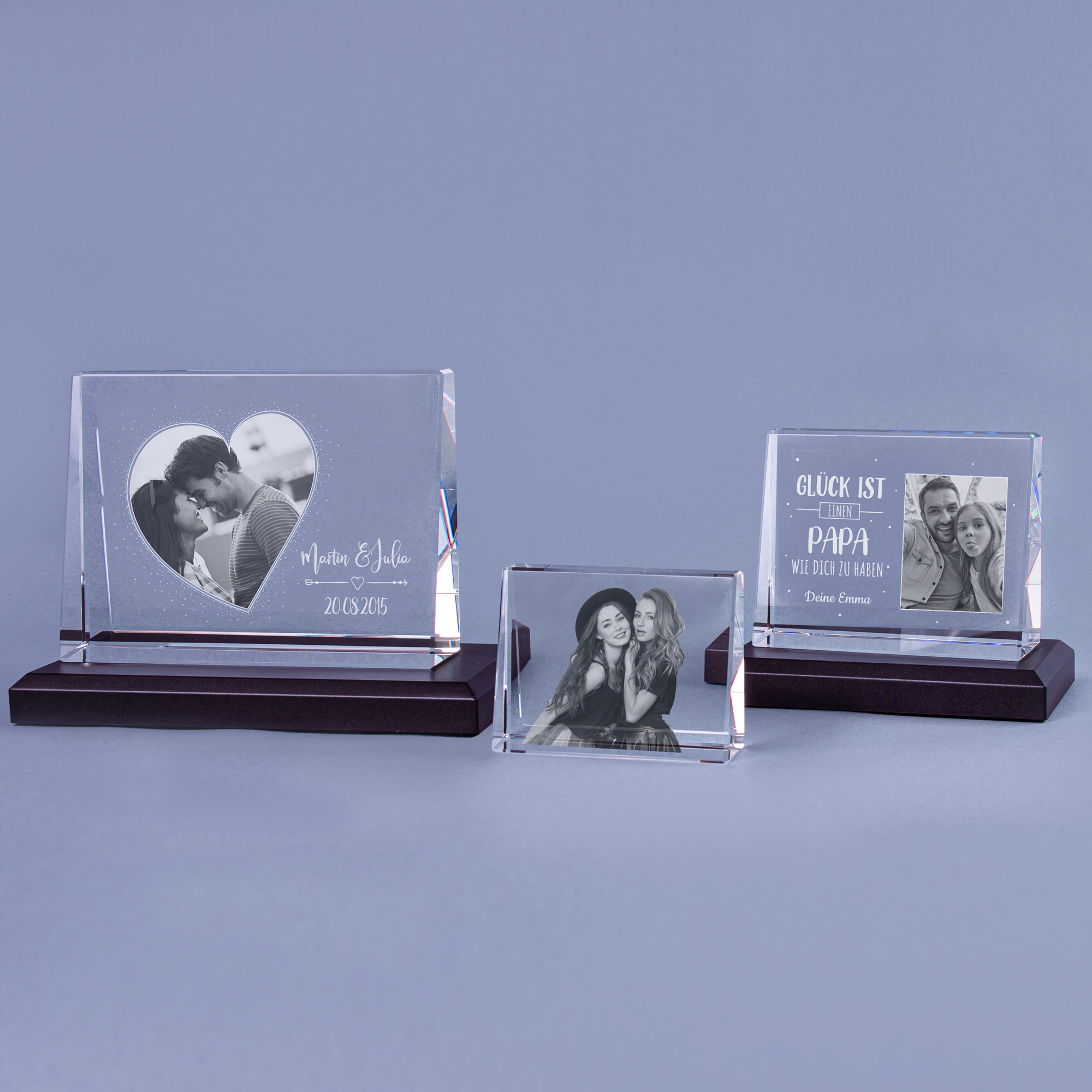 Valentinstag Geschenk - Glasfoto - Dein Foto in Glas gelasert