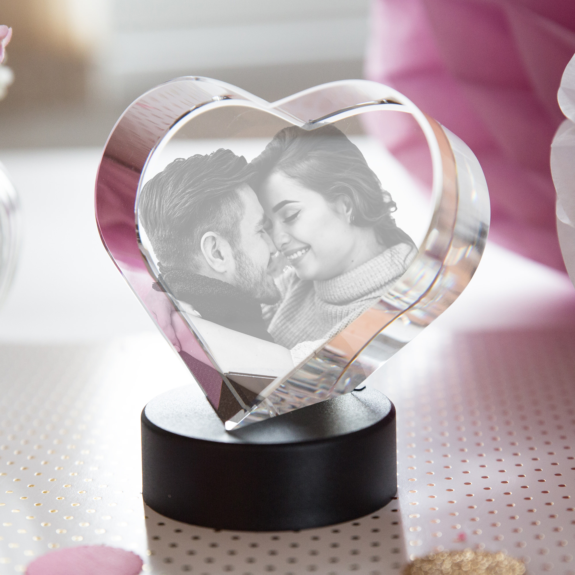 Personalisiertes Glasherz – Liebesbeweis für sie | Valentinstag