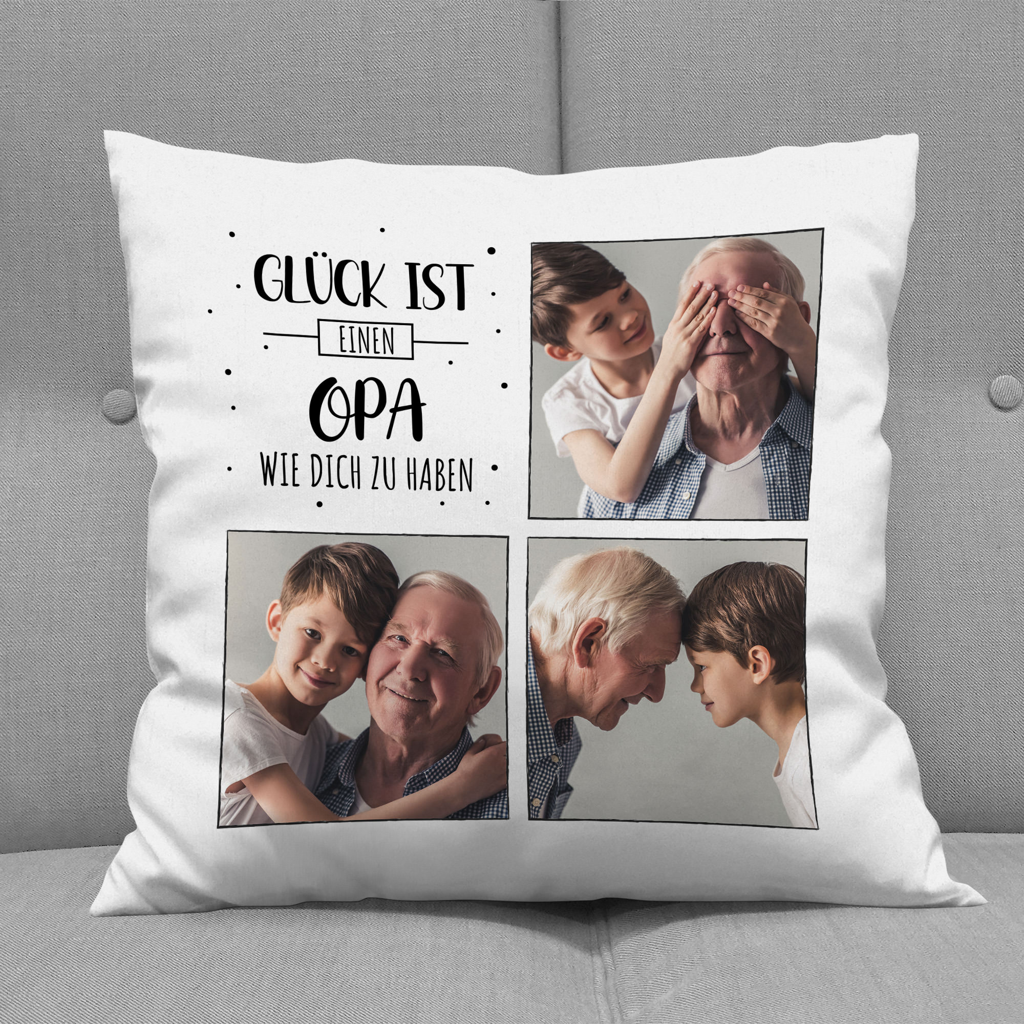 Weihnachtsgeschenk für Oma: Personalisiertes Fotokissen