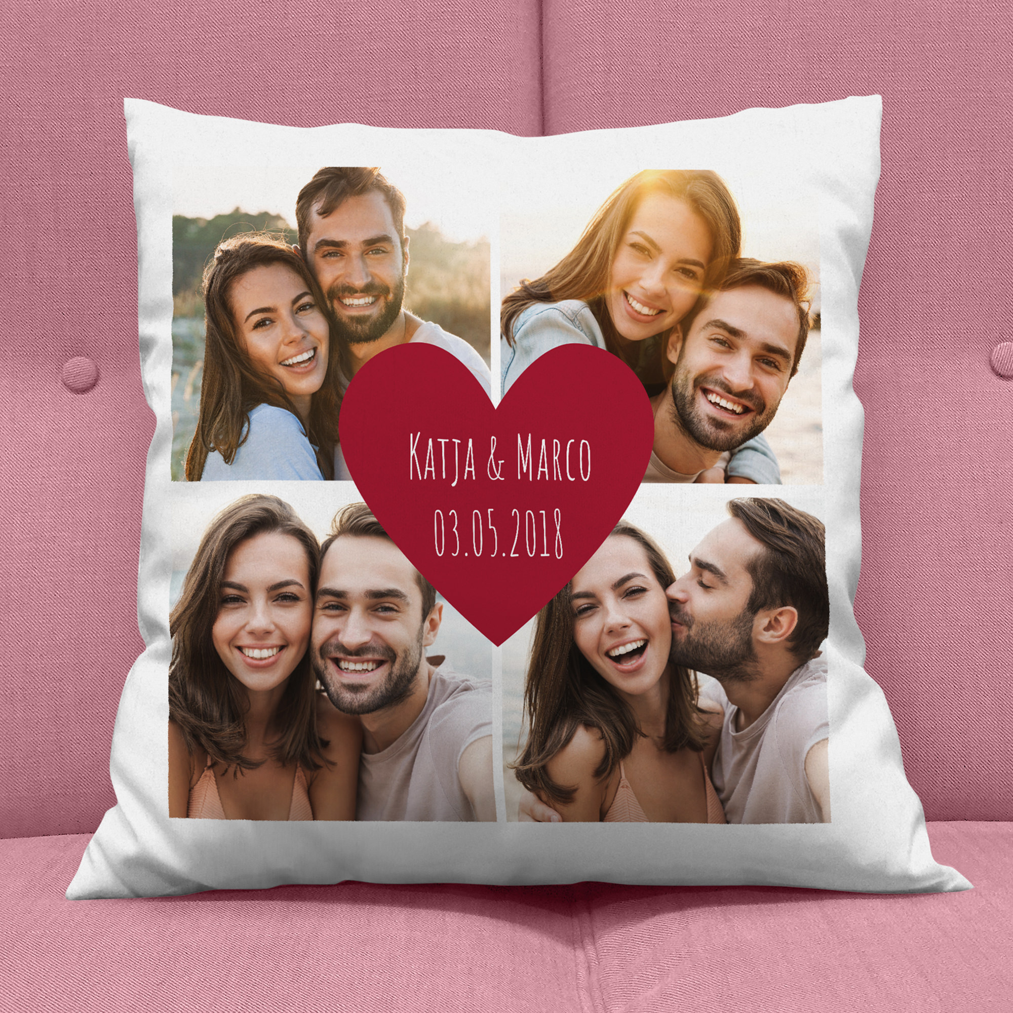 Valentinstagsgeschenk - Personalisiertes Fotokissen