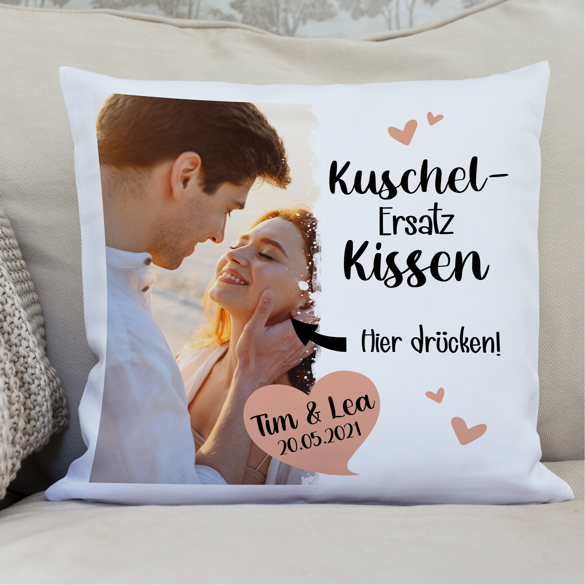 Valentinstagsgeschenk - Personalisiertes Fotokissen