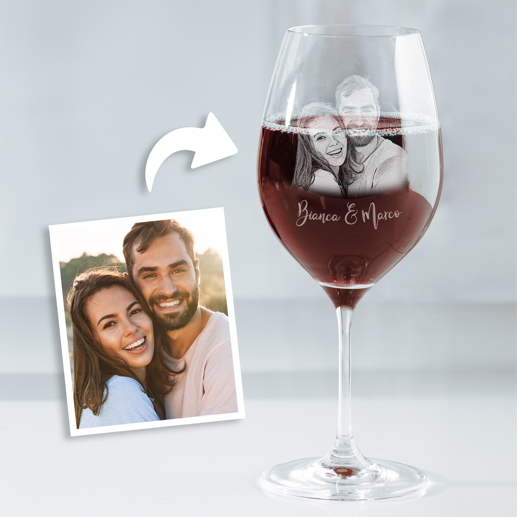 Rotweinglas mit Gravur | Geschenk zum Valentinstag