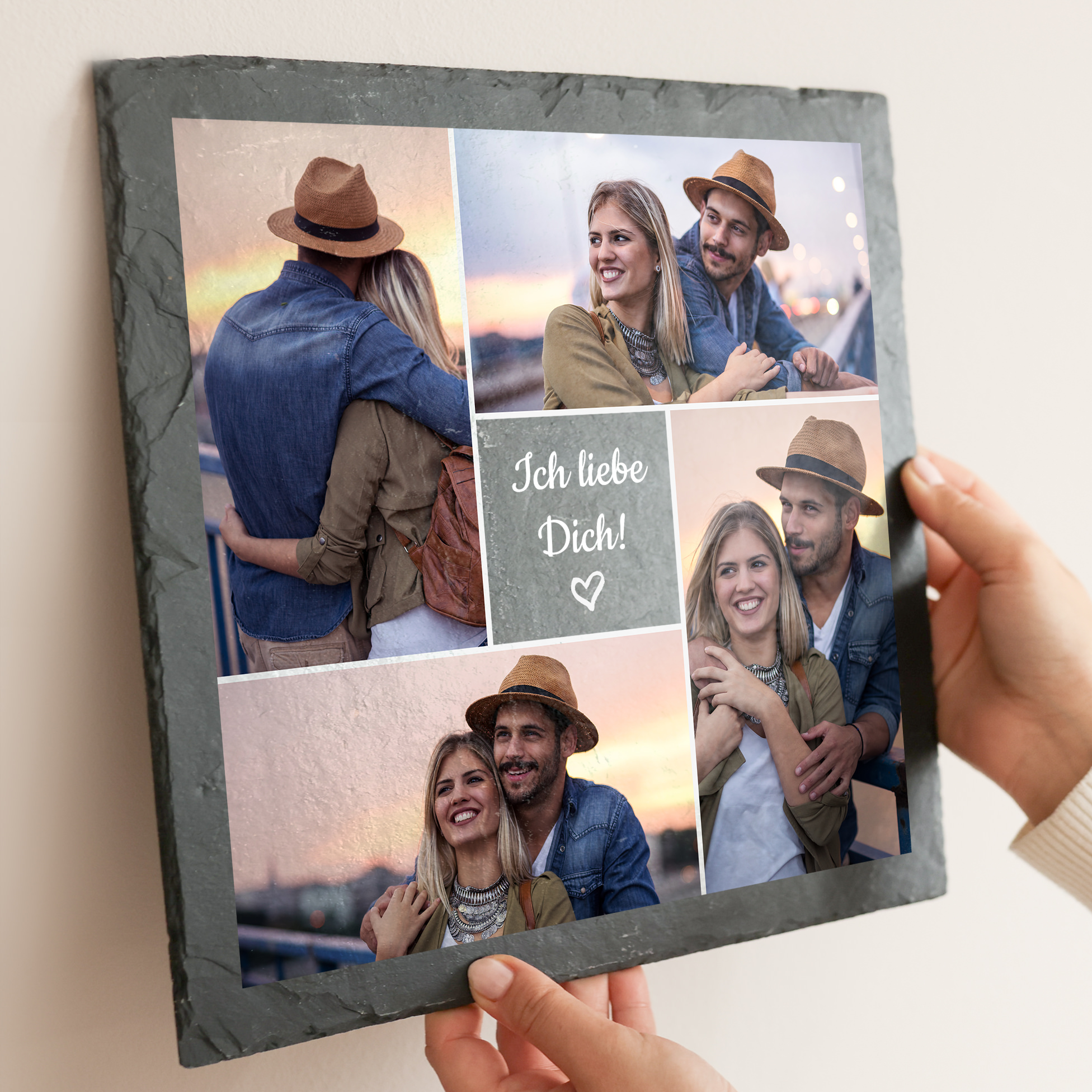 Schieferplatte gestalten | Valentinsgeschenk | 20x20cm