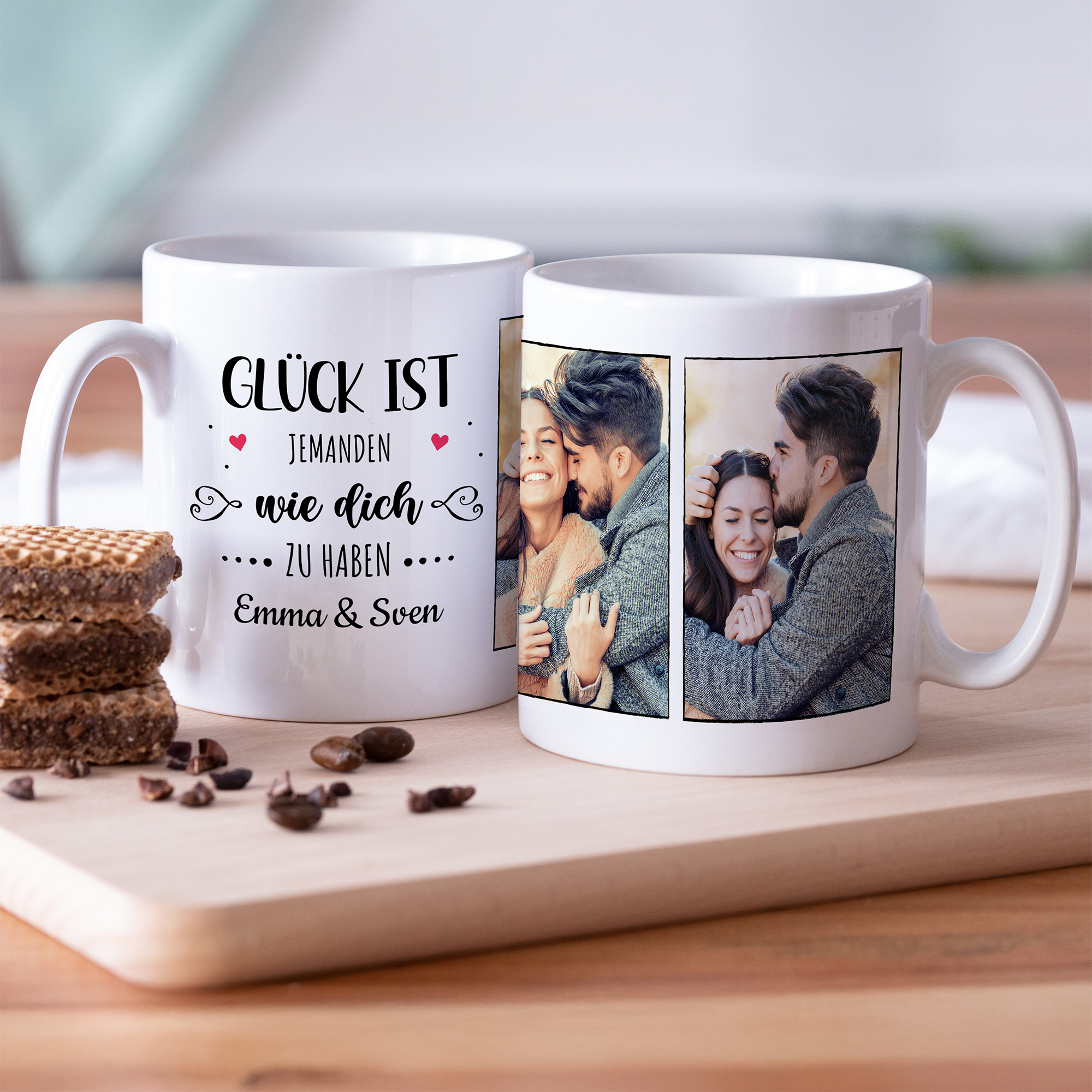 Personalisiertes Valentinstag Geschenk | Tasse mit Foto und Text gestalten | spülmaschinenfest | Fotogeschenk | viele Farben zur Auswahl