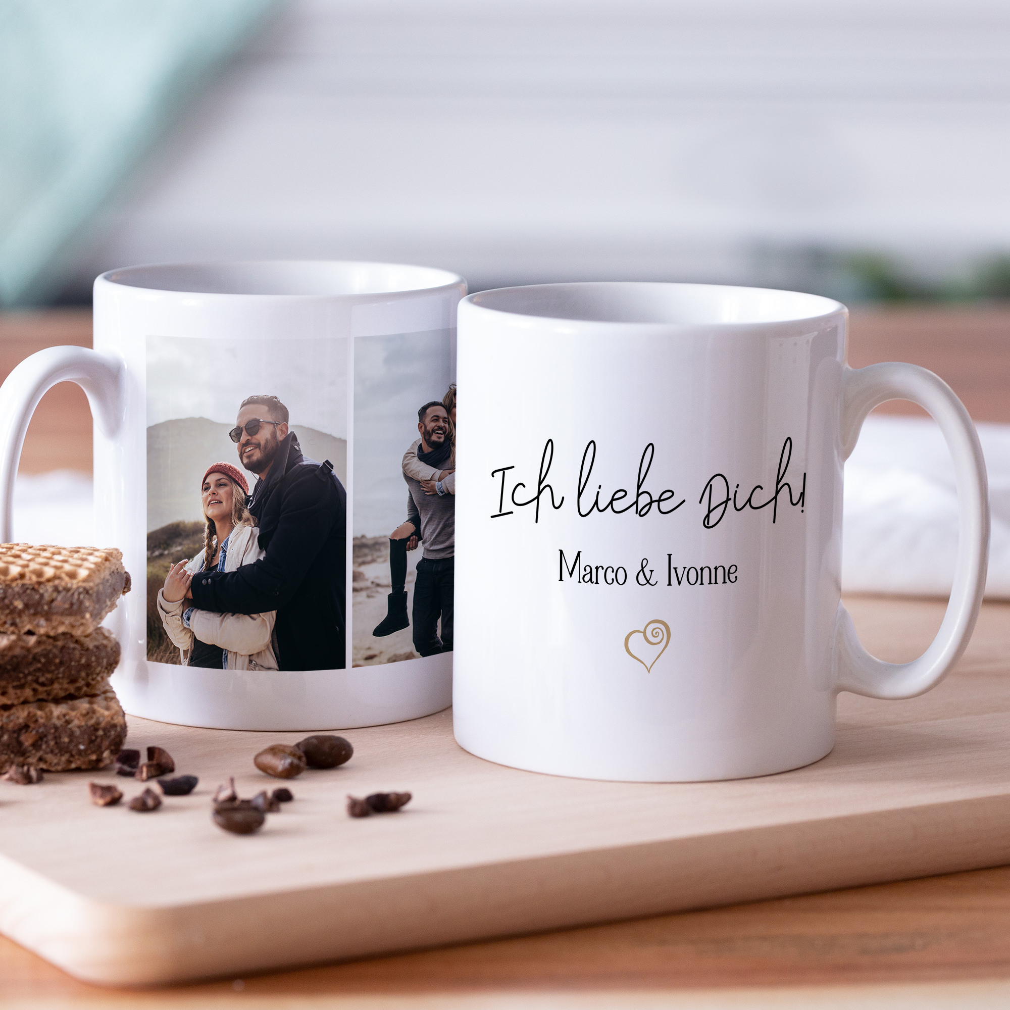 Personalisiertes Valentinstag Geschenk | Tasse mit Foto und Text gestalten | spülmaschinenfest | Fotogeschenk | viele Farben zur Auswahl